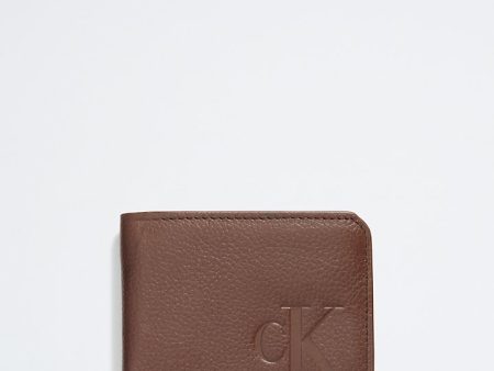 Calvin Klein- Pebble Leather Slim Bifold Wallet - Brown Powder Supply