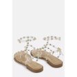 Missguided- Gold Look Clear Dome Stud Gladiator Sandals Hot on Sale