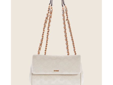 Guess- Inia Velvet Convertible Crossbody (White) For Cheap