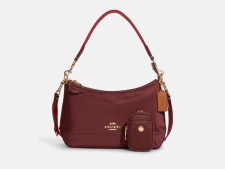 Coach- Ellis Shoulder Bag (Gold Wine Multi) Online now