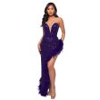 Strapless Sequin Feather Dress 
Elegant Sleeveless Long Bodycon Online Sale