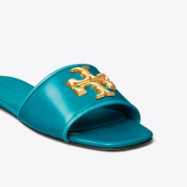 Tory Burch- Eleanor Slide - Bayberry Blue Online Hot Sale