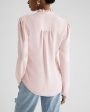 Express- Ruffle Neck Relaxed Portofino Shirt - Bubble 2913 on Sale