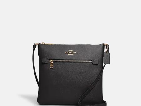 Coach- Rowan File Bag - Gold Black Fashion