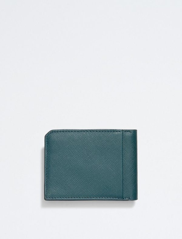 Calvin Klein- Saffiano Leather Slim Bifold Wallet - Ponderosa Pine Hot on Sale