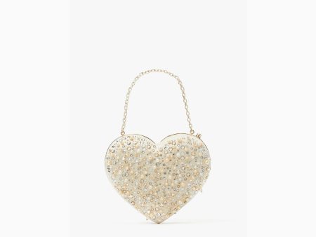 Kate Spade- Bridal Embellished 3d Heart Clutch - Multi Sale