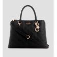 Guess- Galeria Status Satchel (Black Floral Print) Sale