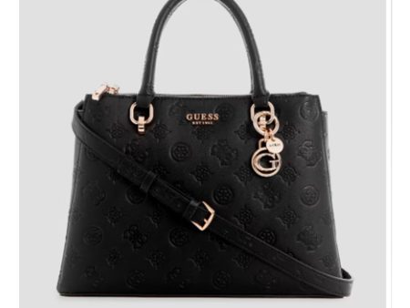 Guess- Galeria Status Satchel (Black Floral Print) Sale