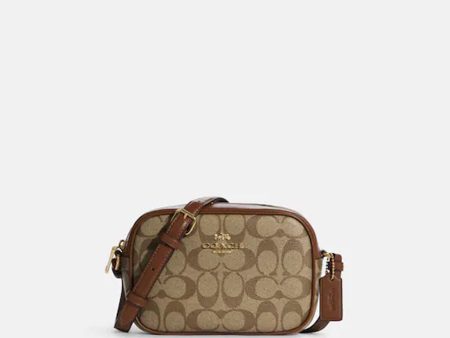 Coach- Mini Jamie Camera Bag In Signature Canvas - Gold Khaki Saddle 2 Online Hot Sale