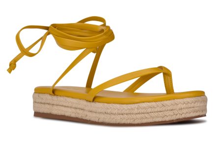 Ninewest- Monee Ankle Wrap Flat Sandals (YELLOW) Online