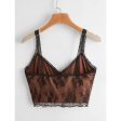 Romwe- Contrast Lace Crop Cami Online Sale