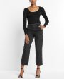 Express- High Waisted Washed Black Side Button Straight Ankle Jeans - Pitch Black 58 Discount