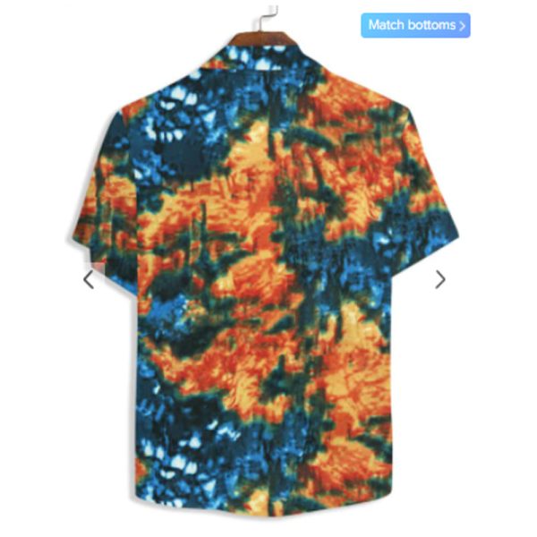 Zaful- Tie Dye Print Button Up Shirt - Multi-a For Discount