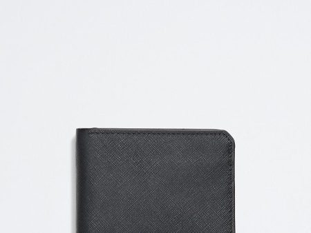 Calvin Klein- Saffiano Leather Coin Pouch Bifold Wallet - Black Beauty Supply