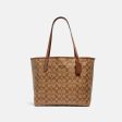 Coach- City Tote In Signature Canvas (Gold Khaki Saddle 2) on Sale