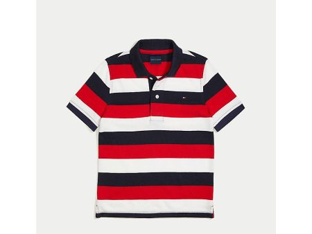 Tommy Hilfiger- TH KIDS BLOCK STRIPE POLO For Discount