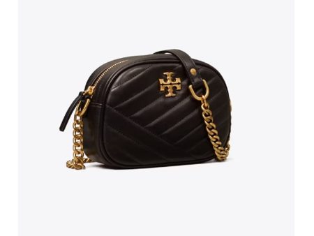 Tory Burch- Small Kira Chevron Camera Bag (Black Rolled Brass) Supply