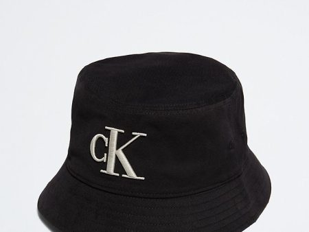 Calvin Klein- Embroidered Monogram Logo Twill Bucket Hat - New Black Supply