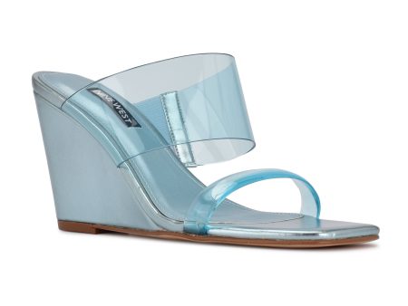 Ninewest- Nats Wedge Sandals (Blue) For Sale