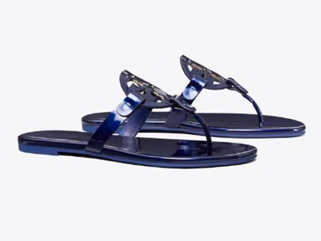 Tory Burch- Miller Soft Patent Leather Sandal - Navy Sea Online