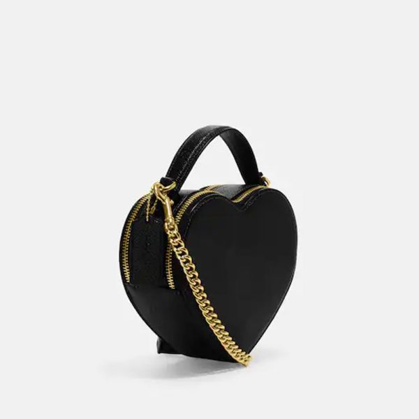 Coach- Heart Crossbody - Gold Black Online Hot Sale