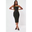 Missguided- Black Contrast Piping Ribbed Midaxi Dress For Sale