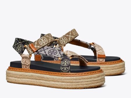 Tory Burch- T Monogram Rope Sport Sandal - Perfect Navy   Inverse Navy   Hazelnut Online Sale