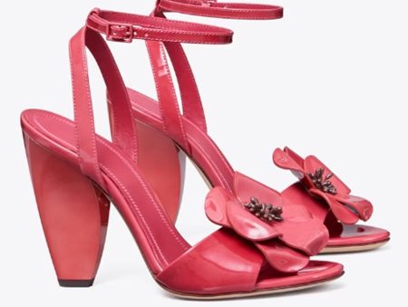 Tory Burch- Flower Heeled Sandal - Light Berry Supply