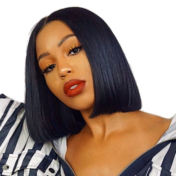 Bob Short Straight Lace Front Human Hair Wig 
Glueless Pre Plucked Brazilian Remy Hair Fashion