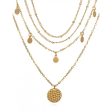 Zaful- Layered Disc Chain Necklace - Gold For Sale