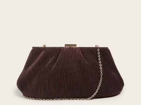 Guess- Brielle Satin Clutch (Brown Leather) Online Sale