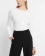 Express- Supersoft Crew Neck Long Sleeve Tee - White 1 Hot on Sale