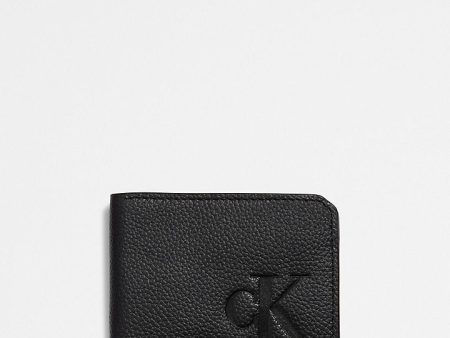 Calvin Klein- Pebble Leather Slim Bifold Wallet - Black Beauty Cheap