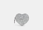 Coach- Heart Coin Case - Silver Silver Online