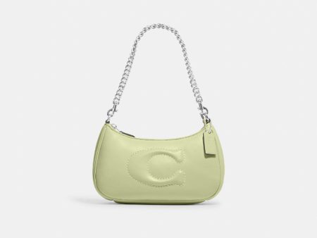 Coach- Teri Shoulder Bag With Signature Quilting (Silver Pale Lime) Supply