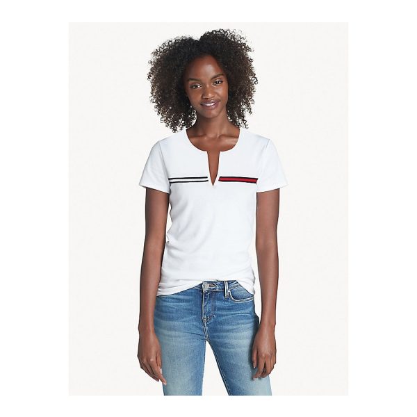 Tommy Hilfiger- ESSENTIAL SPLIT-NECK T-SHIRT Online