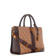 Guess- Ginevra Logo Elite Society Satchel (Latte Logo) Online