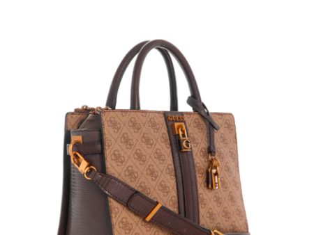 Guess- Ginevra Logo Elite Society Satchel (Latte Logo) Online