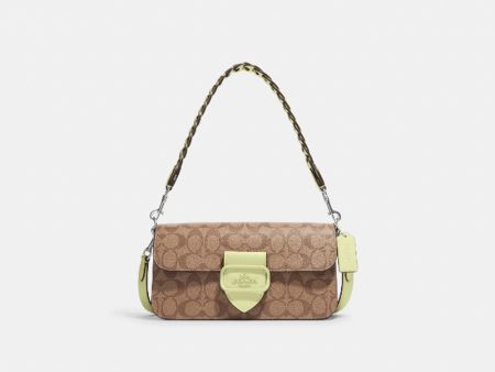 Coach- Morgan Shoulder Bag In Signature Canvas (Silver Khaki Pale Lime) Online Hot Sale