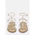 Missguided- Gold Look Clear Dome Stud Gladiator Sandals Hot on Sale