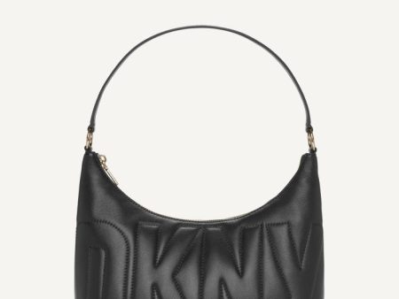 DKNY- Elsa Top-Zip Hobo (Black Gold) For Cheap