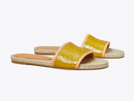 Tory Burch- T Monogram Espadrille Slide - Island Palm   Camello Online