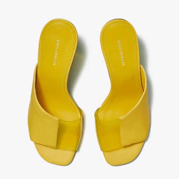 Tory Burch- Asymmetrical Heeled Mule Sandal - Bergamot Supply