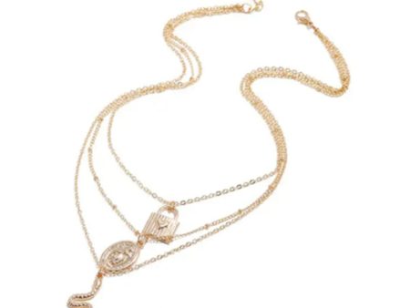 Zaful- Snake Lock Charm Layered Necklace - Golden Supply