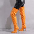 Bright Femme Leather Leg Warmer Over-knee Long Winter  Thigh High Boots Heels Sale