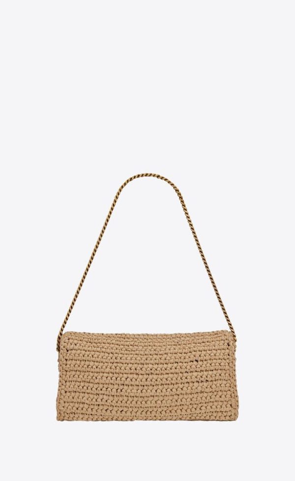 Yves Saint Laurent- KATE 99 CHAIN BAG WITH TASSEL IN RAFFIA Online Sale