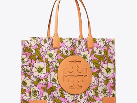 Tory Burch- Ella Printed Tote (Aster Pink Flower) Online now