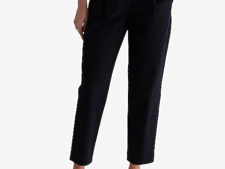 Express- High Waisted Pleated Ankle Chino Pant - Pitch Black 58 For Cheap