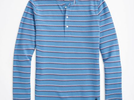 Brooks Brothers- Striped Cotton Pique Henley Online Hot Sale