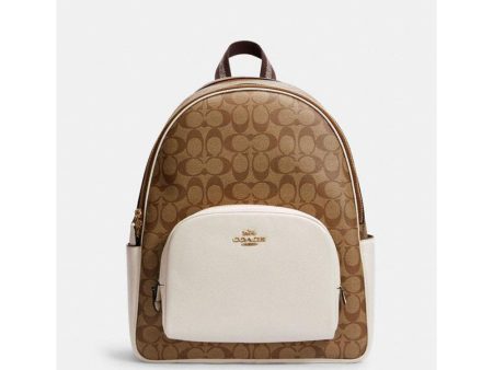 Coach- Im Khaki Chalk Large Court Backpack In Signature Canvas Online